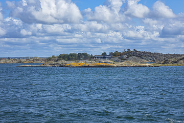 Sea landscape of a rocky coastline on the Southern Gothenburg Archipelago. Sweden.