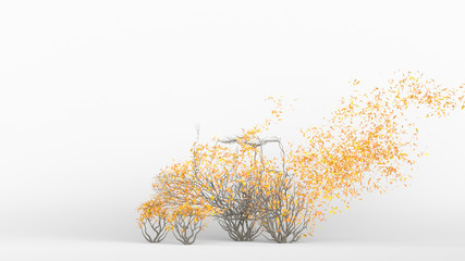 Growing Tree in a shape of Tractor. Eco Concept. 3D rendering.