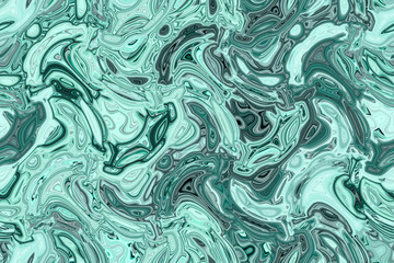 Abstract digital illustration in shades of turquoise and grey. Futuristic, extraterrestrial-theme or marble patterned background.