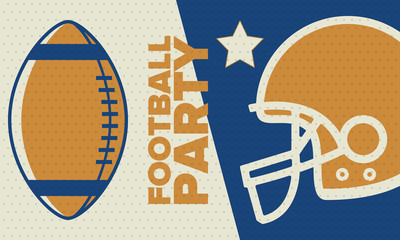 Game Day. American football playoff. Super Bowl Party in United States. Final game of regular season. Professional team championship. Ball for american football. Sport poster. Vector illustration © scoutori