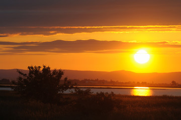 Fototapeta premium Seewinkel Sonnenuntergang