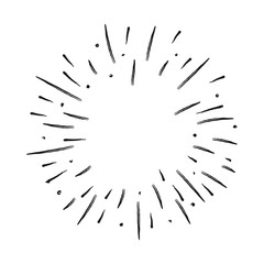 Obraz premium Starburst doodle, sun burst sunshine. Radiating from the center of thin beams. 