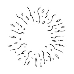 Starburst doodle, sun burst sunshine. Radiating from the center of thin beams. 