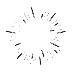 Starburst doodle, sun burst sunshine. Radiating from the center of thin beams. 