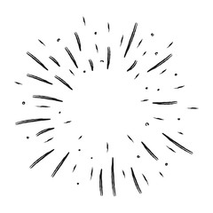 Fototapeta premium Starburst doodle, sun burst sunshine. Radiating from the center of thin beams. 
