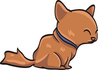 funny drawing cartoon dog at the white background