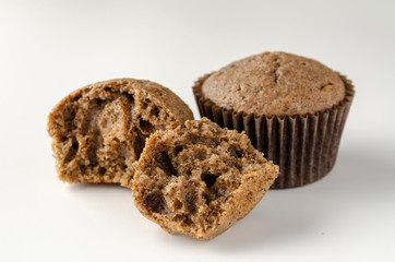 Chaga muffins - Superfood Trend on white background