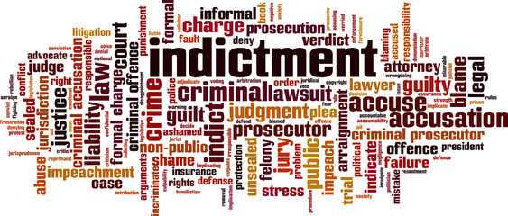 Indictment word cloud