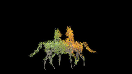 Growing Tree in a shape of Horse. Eco Concept. 3D rendering.