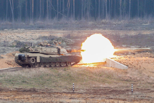 U.S. Marines M1A1 Abrams Main Battle Tank in Action