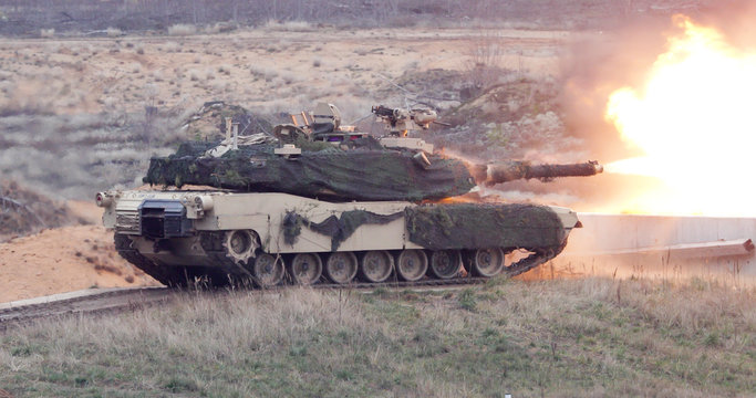 U.S. Marines M1A1 Abrams Main Battle Tank in Action