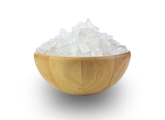 white rock sugar on white  background