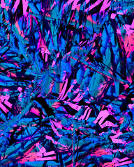 Computer generated, 3d colorful abstract background design of random shapes and objects