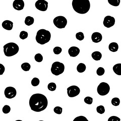 Dot doodles seamless pattern. Hand drawn circles texture. Dots background.