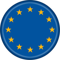 European Union button illustration with clipping path