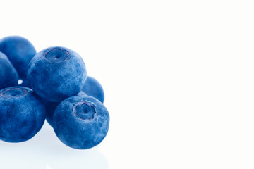 Blueberries isolated on white background.