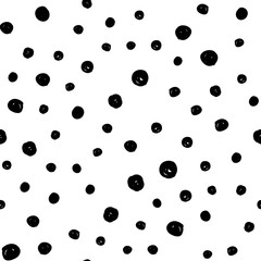 Dot doodles seamless pattern. Hand drawn circles texture. Dots background.