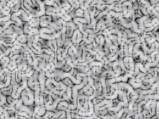 Generative fluffy backdrop - computer generated furry design - gray downy plexus background or texture with folds