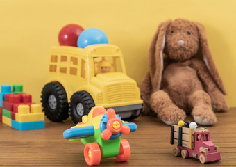 a child´s toys in the house. various emotions
