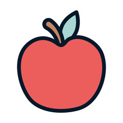 fresh fruit ripe apple icon design