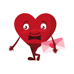 Fototapeta premium heart red with hands and envelope, design for valentines day card, banner, poster, flyer, brochure, print