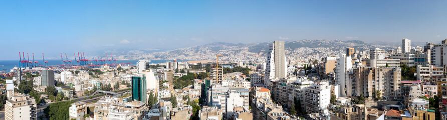 Naklejka premium Beirut, Lebanon - Panoramic view of the historic city skyline
