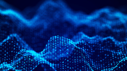Visualization musical sounds. Abstract technology background. Artificial intelligence. Science...