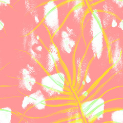 Obraz na płótnie Canvas Jungle Summer Seamless Pattern Tropical Exotic