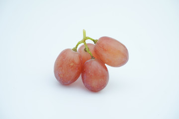 Fresh bunch of grapes on white background.