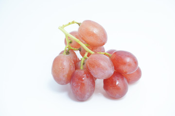 Fresh bunch of grapes on white background.