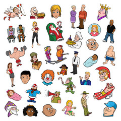 cartoon vector illustration of a random people collection