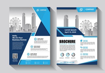 Business abstract vector template. Brochure design, cover modern layout, annual report, poster, flyer in A4 with colorful triangles, geometric shapes for tech, science, market with light background