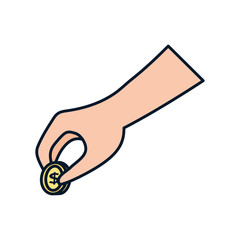 hand giving coin money charity and donation