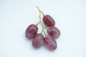 Fresh grapes on white background.
