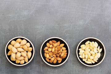 Almonds in shells; almond kernals and blanched almonds.