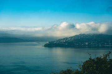 Wellington in a foggy morning, New Zealand