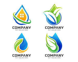 Eco Water drop Logo template for company