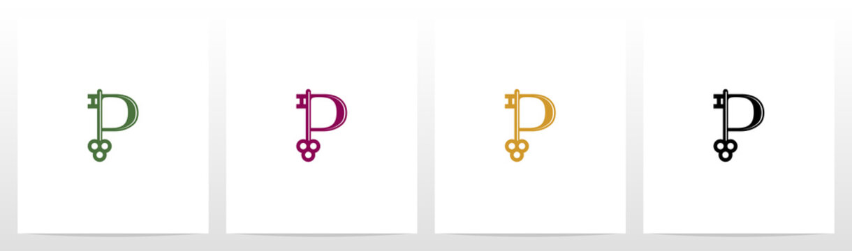 Door Key On Letter Logo Design P