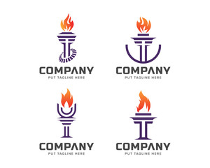 torch logo template for company