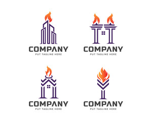 torch logo template for company
