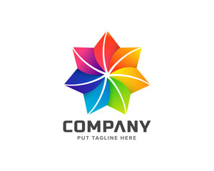 Fototapeta na wymiar colorful flower logo for company