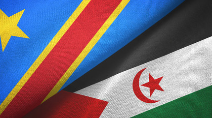 Congo Democratic Republic and Western Sahara two flags textile cloth