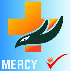 vector illustration of bird in hand