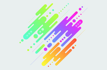 Set of modern abstract vector banners. Flat geometric shapes of different colors with black outline in memphis design style.