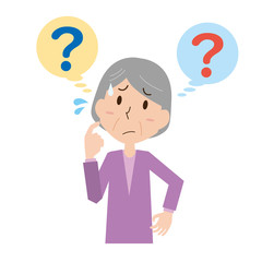 物忘れ　思い出せない　年寄り　高齢者　おばあさん