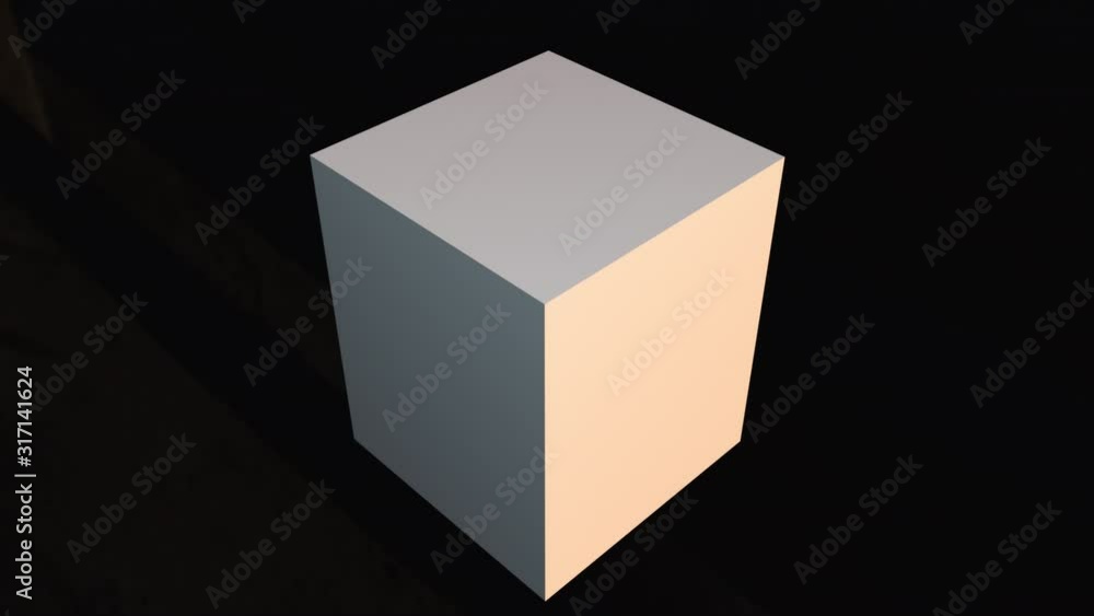 Poster 3d render of transformation of a cube into square parts. shape change. computer generated abstract g