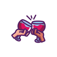 Isolated wine cups vector design
