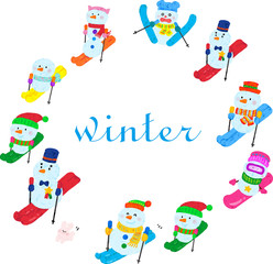 雪だるまスキーフレーム　丸