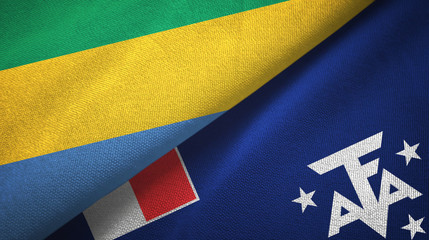 Gabon and French Southern and Antarctic Lands two flags textile cloth