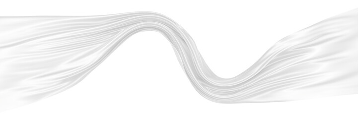 Abstract background of white wavy silk or satin. 3d rendering image.